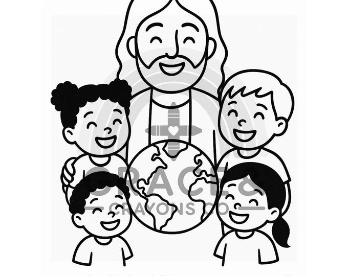 Jesus Loves Me Printable Coloring Wheel, Instant Download, Kids Bible ...