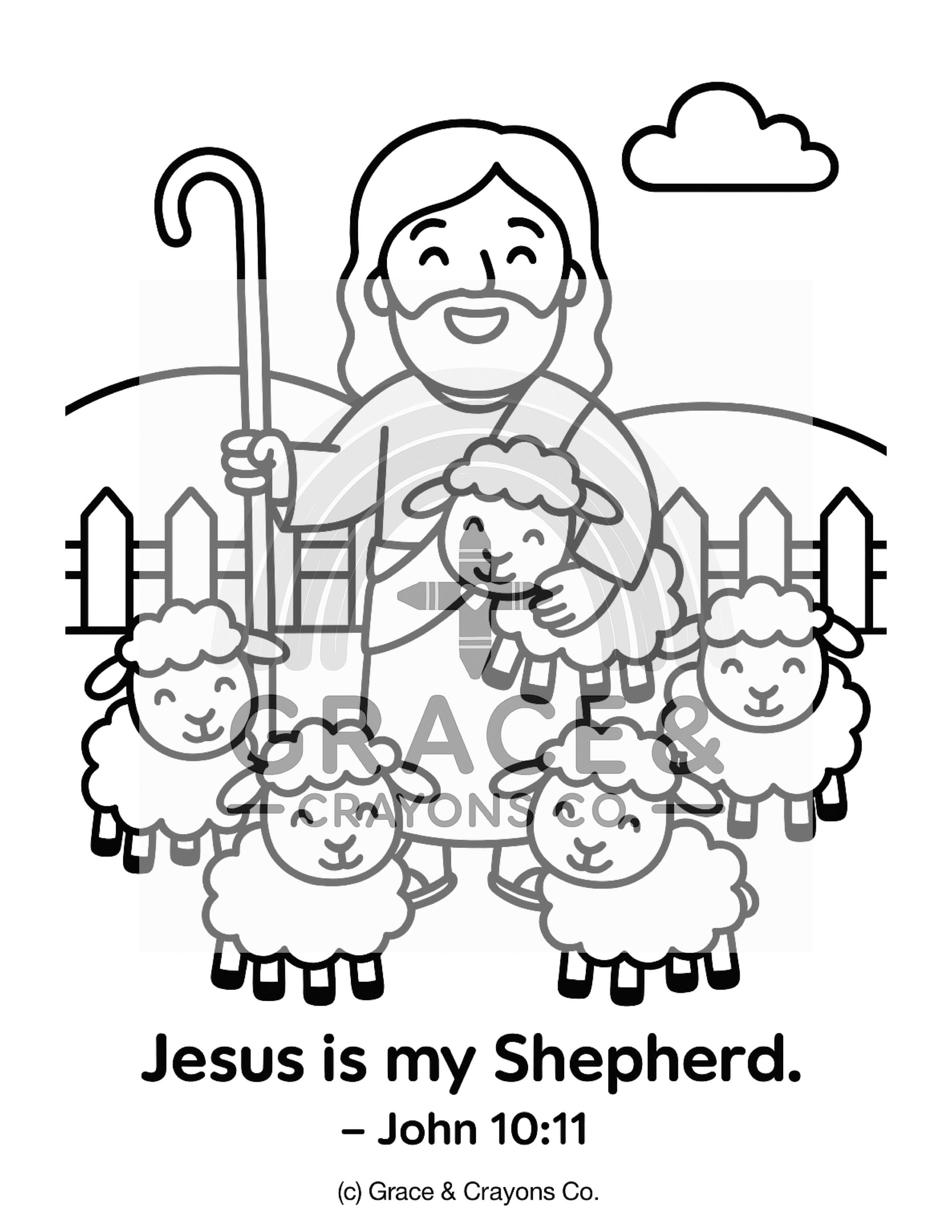 The Good Shepherd – Toddler Coloring Page - Etsy