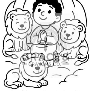 Daniel in the Lion’s Den – Toddler Coloring Page