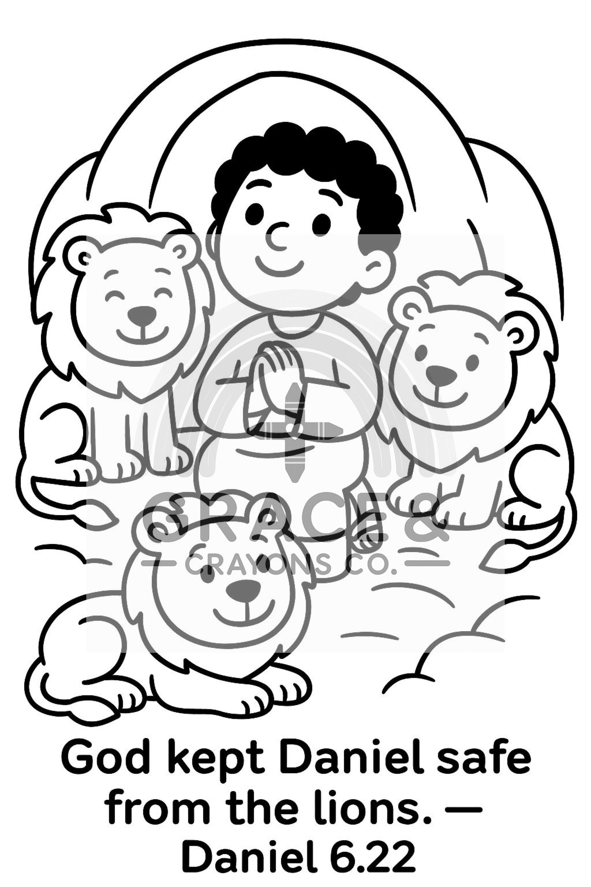 Daniel in the Lion’s Den Toddler Coloring Page Etsy