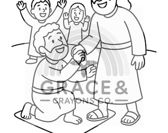 Jesus Heals the Man Who Couldn’t Walk – Easy Coloring Page
