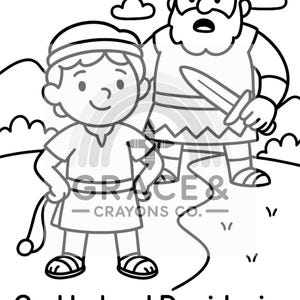 David and Goliath Coloring Sheet