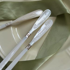 Handmade Mother of Pearl Spoon: Vintage Coffee Dessert Cutlery