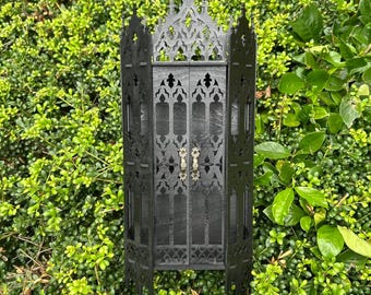 Gothic Witch Altar Cabinet: Black Cathedral Desktop Shrine