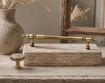 Antique Brass Cabinet Pulls and Knobs, French Vintage Drawer Handles, Classic Dresser Hardware, Decorative Furniture Pulls