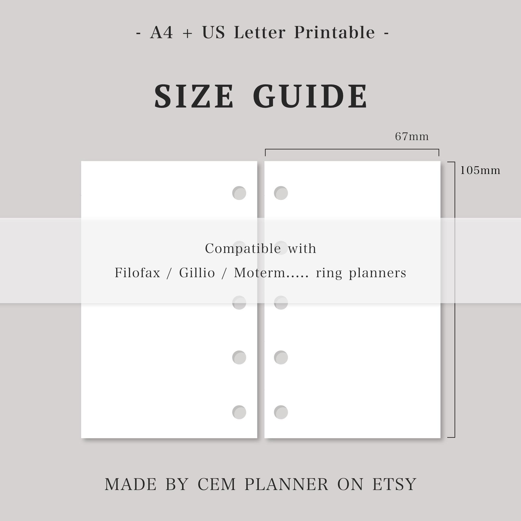 Mini M5 Size Printable Planner Bundle, All in One Ring Planner Inserts ...