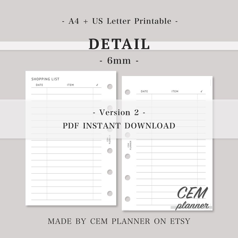 Printable Shopping List Template - Pocket Size｜shopping Plan, to Buy ...