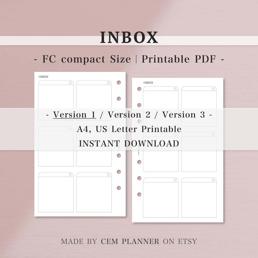 Inbox Planner Inserts - FC Compact Size｜blank Box, to Do, Idea List ...