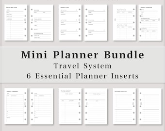 Mini M5 Planer-Einlagen zum Ausdrucken, Reiseplaner-Set, Tagesplan, Reiseübersicht, Reiseroute, Reisebudget, Packliste, PDF