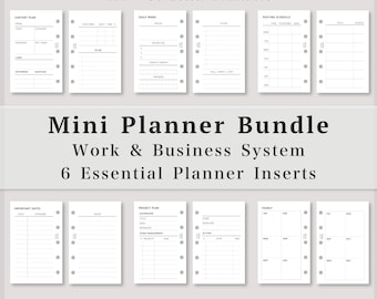 Mini-Planereinlagen zum Ausdrucken, Arbeits- und Geschäftssystem-Paket, Inhaltsplan, Tagesarbeitsplan, Social-Media-Posting-Plan, Projektplaner