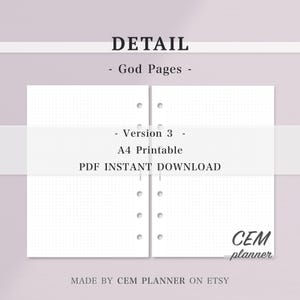 Basic Notes Papier Set｜A6 Größe 6 Ring｜Gitter, Punkt, Liniert, zweispaltige Seiten｜Casual, Memo Notes Vorlage｜A4 druckbare Einsätze｜PDF Download｜53 Bild 4