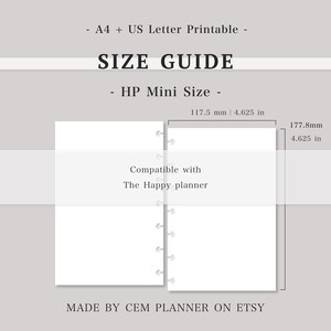 Juego de notas básicas sencillas – Insertos para miniplanificador HP｜Cuadrícula de 5 mm, dos columnas, rayado de 7 mm, punto de 3 mm｜Plantilla de estudio｜A4, tamaño carta (PDF imprimible)｜60 imagen 7