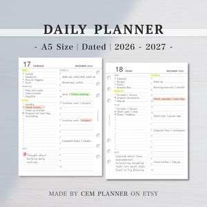 2026-2027 Tagesplaner Printable｜ A5 Size｜ Loseblattpapier｜ Printable Planer Pages | Sofortiger Download ｜ Doppelseitiges design ｜PDF｜20