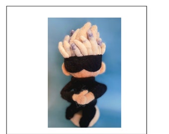 Anime: Jujutsu Kaisen Satoru Gojo needle felt Figure |  OOAK original piece-1pcs