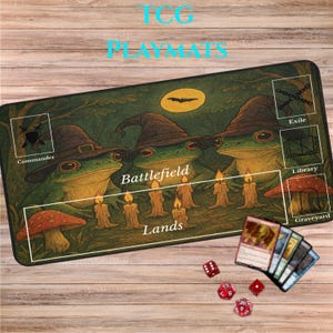 Dark Frog MTG Playmat: Cottagecore Desk Mat, Anime Mousepad