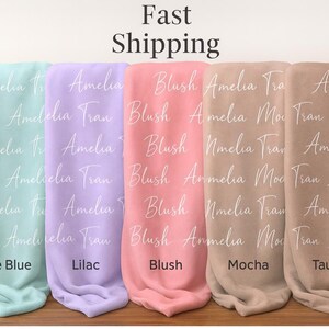 Personalized Velveteen Plush Blanket: Custom Name Nursery Decor