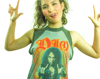 Vintage DIO shirt 1985 Sacred Heart 1980s Band Tee Concert Shirt Soft Paper Thin 80s Tee 80s shirt Heavy Metal Black Sabbath Iron Maiden L