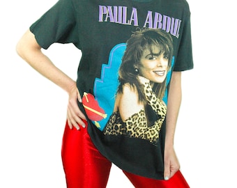 Camiseta vintage de Paula Abdul, camiseta de concierto de 1990, camiseta de banda, camiseta de música pop, camiseta de Hanes de los 90, camiseta de los 90, gira de conciertos, camiseta vintage de los 90, camiseta de cultura pop L