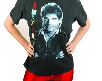 Camiseta vintage de Huey Lewis, camiseta de concierto, camiseta de banda, camiseta de los años 80, camiseta de los años 80, L