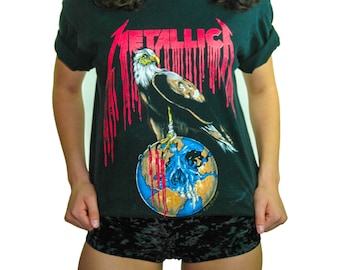 Vintage Metallica Tee 1994 Pusshead 90s Tee 90s Shirt Band Tee Metal No Where Else to Roam Slayer Iron Maiden Black Sabbath Dio Megadeth L