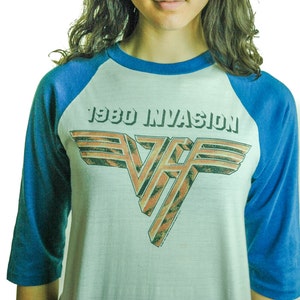 Vintage Van Halen Shirt 1980 Indianer Shirt 80er Jahre Baseball Shirt Soft Papier Dünn Konzert Shirt Band T-Shirt David Lee Roth Rocker