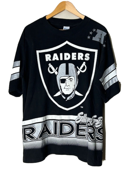 Vintage Raiders Shirt 1994 Short Sleeve Crew Neck AOP Football