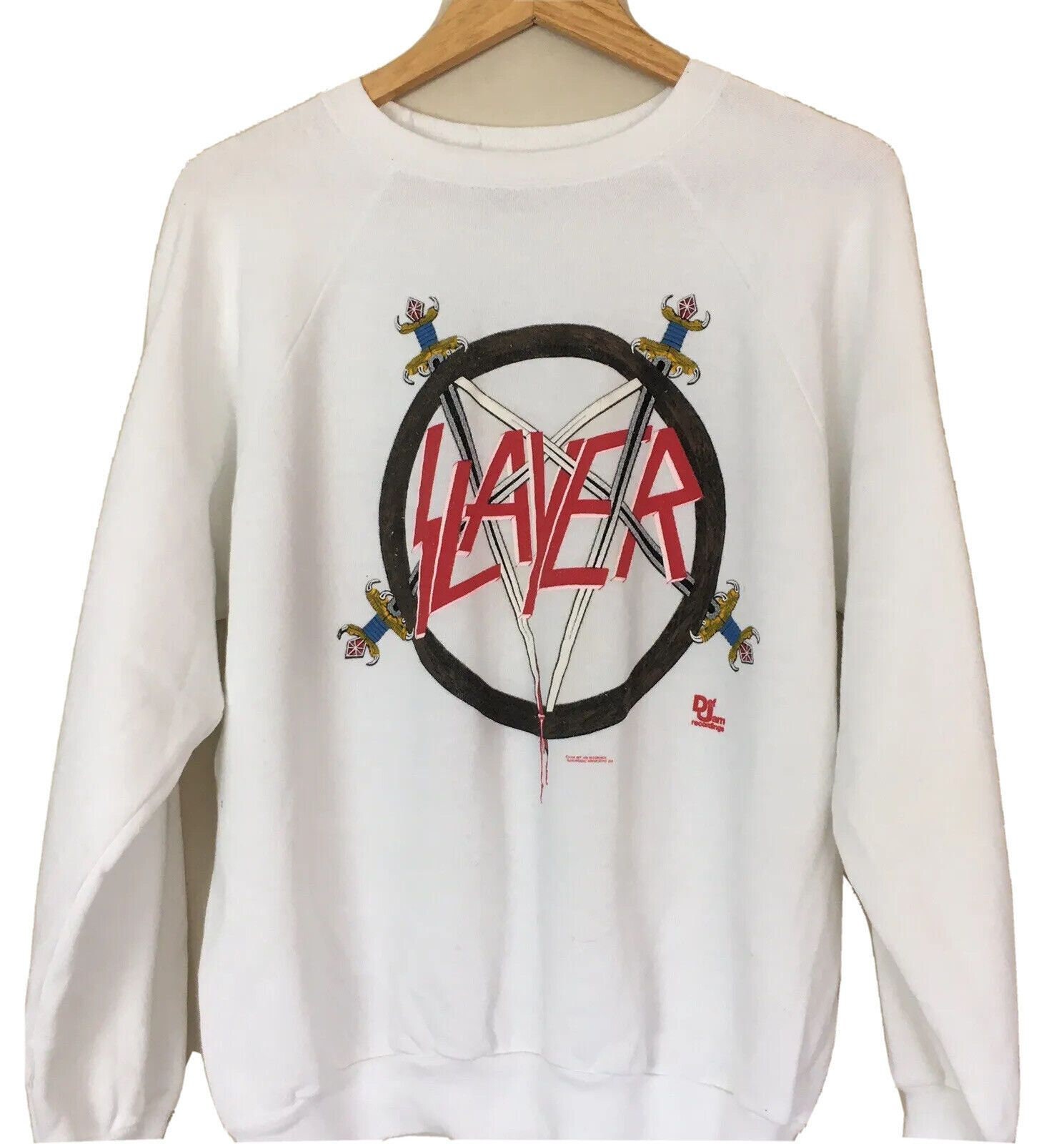 Vintage Slayer Sweat Shirt Short Sleeve Crew Neck Def Jam