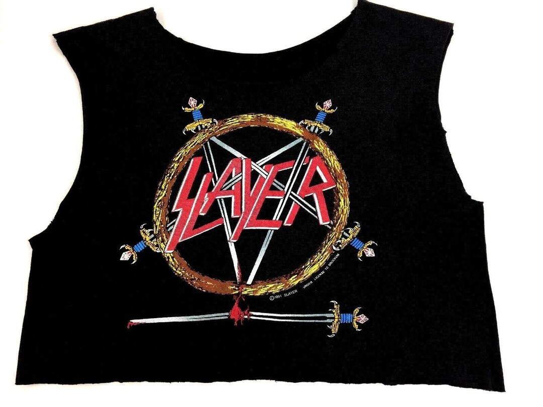 Vintage BROCKUM Slayer Decade of Aggression 1991 Live Album T Shirt 90s Black