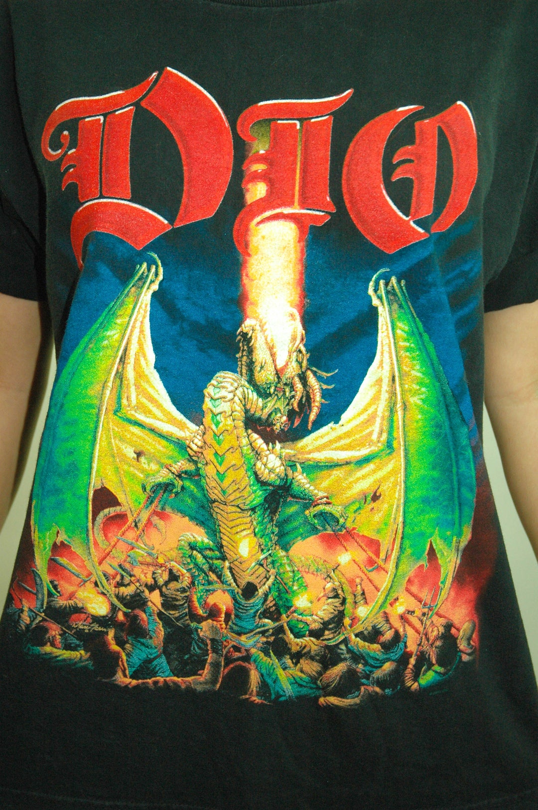 Vintage DIO Shirt 1990s Tee Dragon Concert Shirt Band Tee Black
