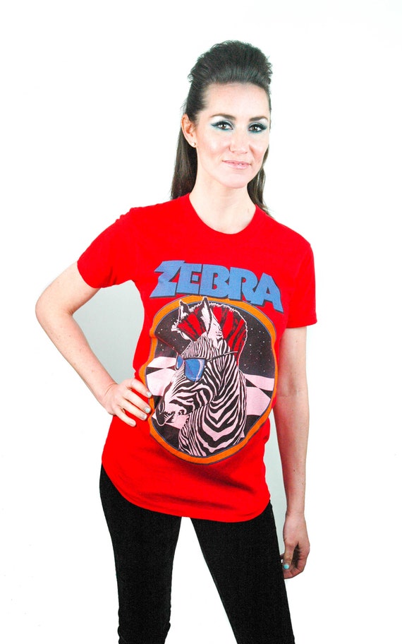 Vintage Zebra shirt Concert shirt Band tee 1984-19