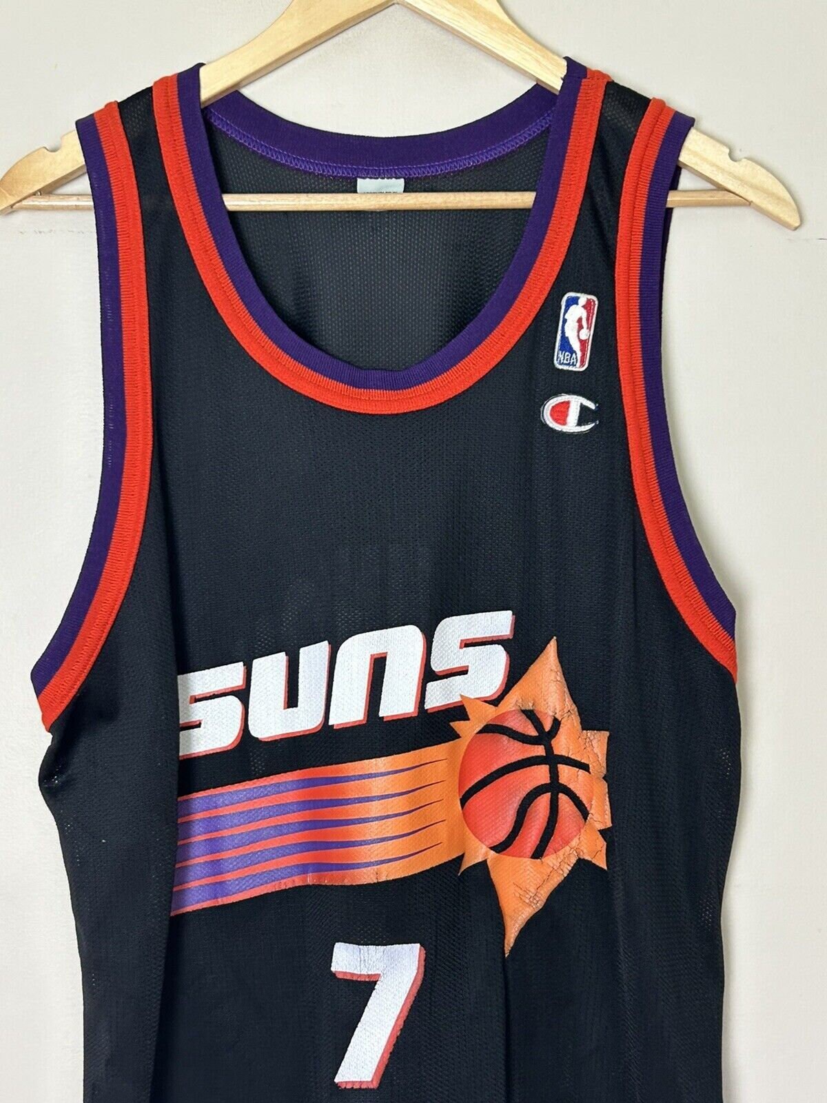 Vintage Phoenix Suns Jersey Kevin Johnson #7 Black 90s Black