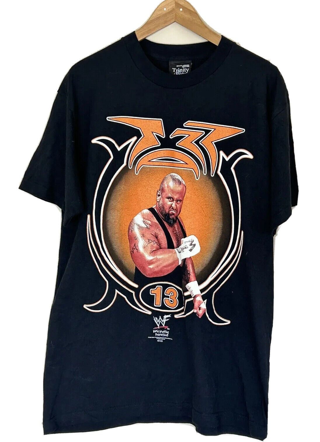 Vintage Taz Shirt WWF Wrestling Black Short Sleeve Crew Neck ECW