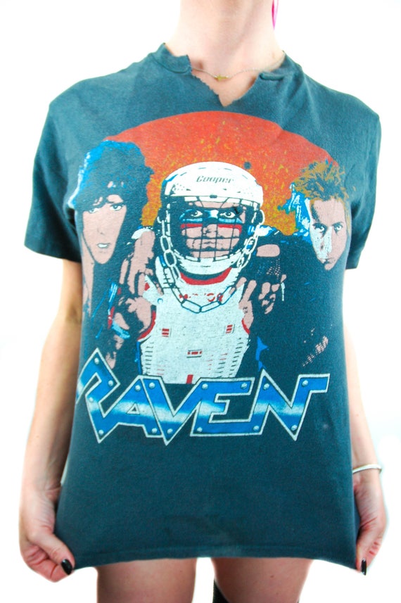 Vintage Raven shirt 1985 Concert Shirt Band Tee H… - image 2