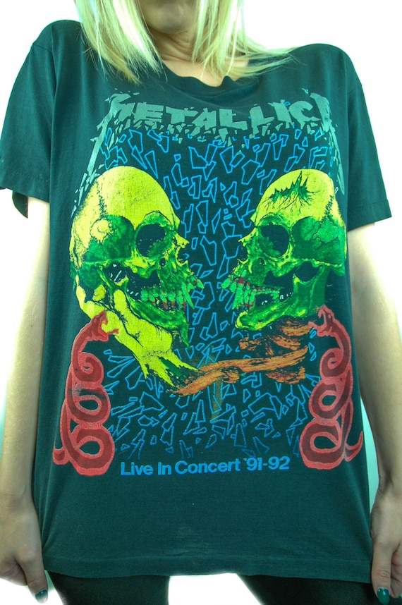 Vintage Metallica Shirt 90s Band Tee Concert shir… - image 4