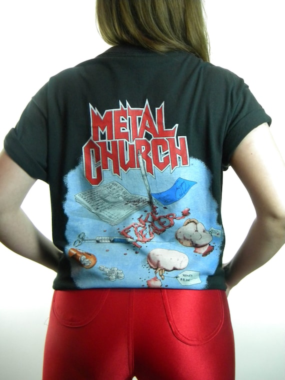 Vintage Metal Church Shirt 80s Tee Heavy Metal 80… - image 4
