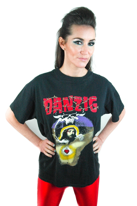 Vintage Danzig shirt 1990 Long Way Back From Hell Concert shirt Band tee  Danzig shirt Danzig Tee 1990s shirt 1990s The Misfits shirt XL