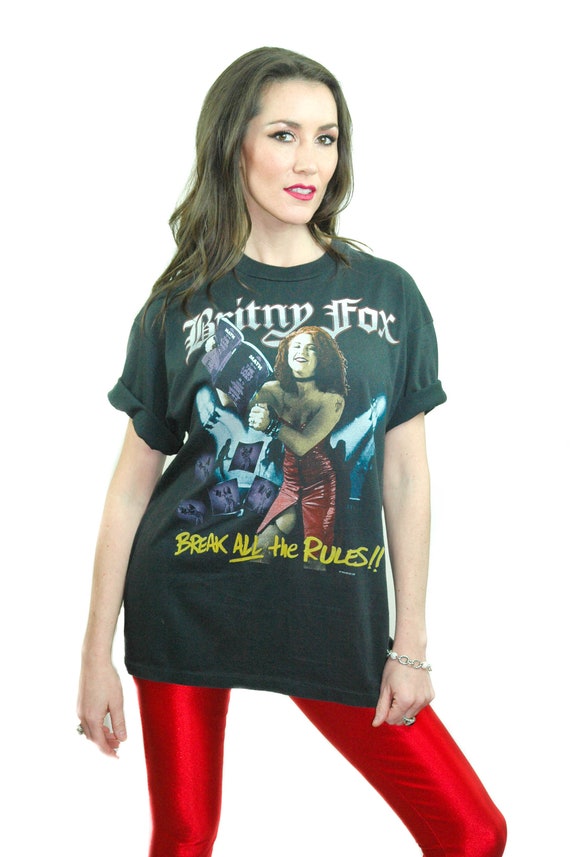Vintage Britny Fox shirt 1989 Break All The Rules You're Staying After School Concert shirt Band tee