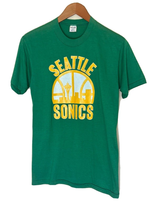 Vintage Seattle Super Sonics Shirt 1970s Green Sho