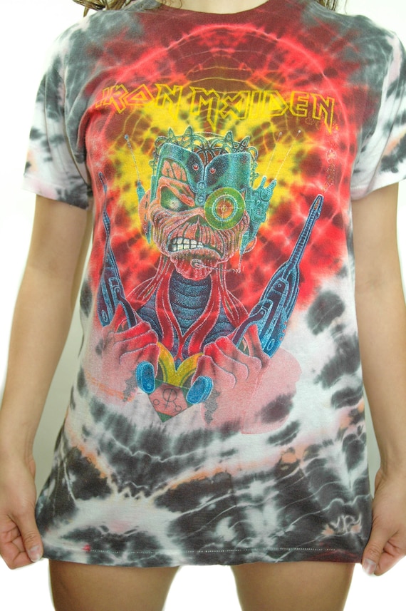 iron maiden tie dye shirt