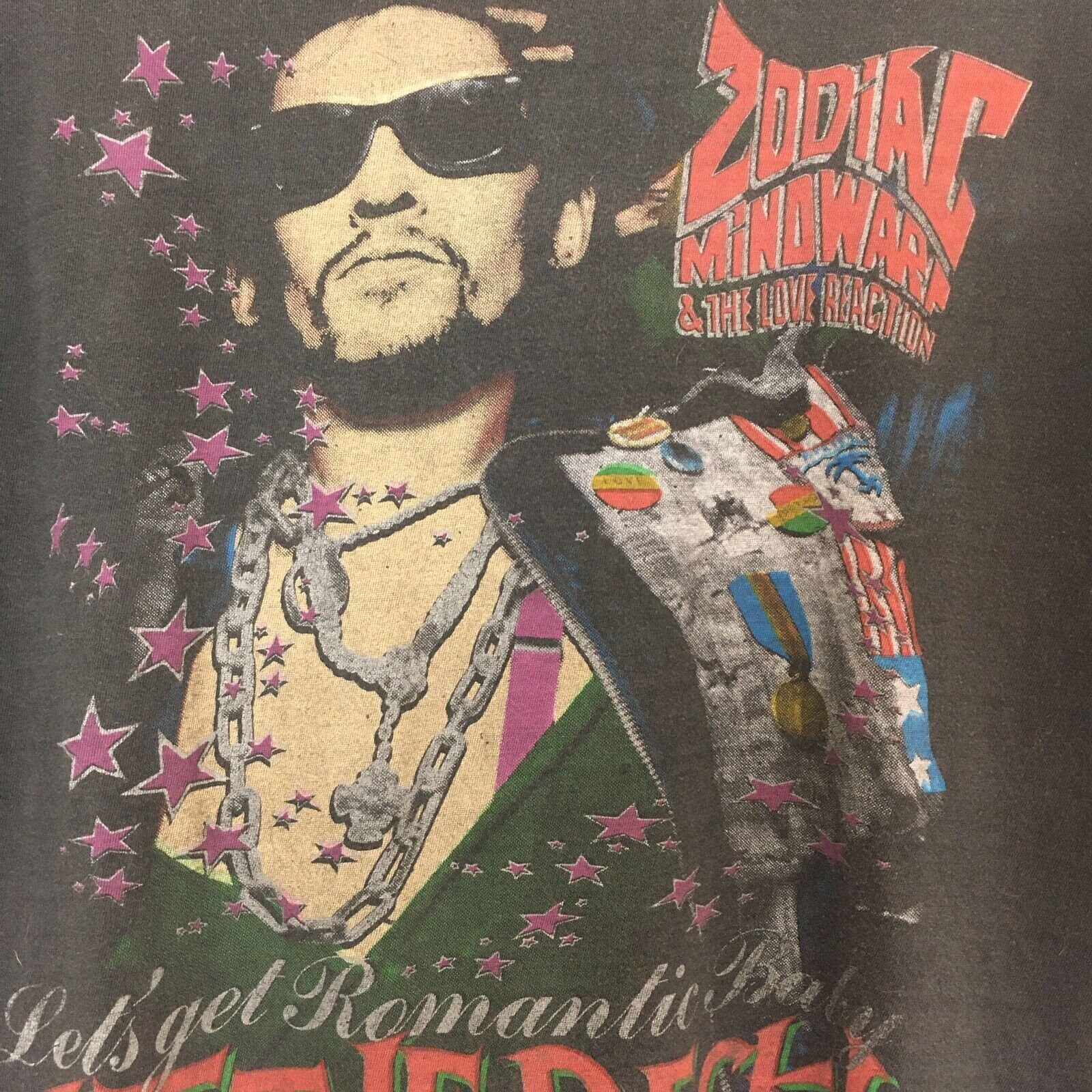 Zodiac Mindwarp & the LoveReaction Tシャツ Vtg 1987 Zodiac Mindwarp T-shirt Black M 80s Hard Rock Band