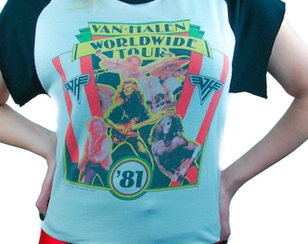 Vintage Van Halen Shirt 1981 World Tour Concert shirt Band tee Hippie Boho Rocker Punk David Lee Roth 80s tee 80s shirt Soft Thin Sleeveless