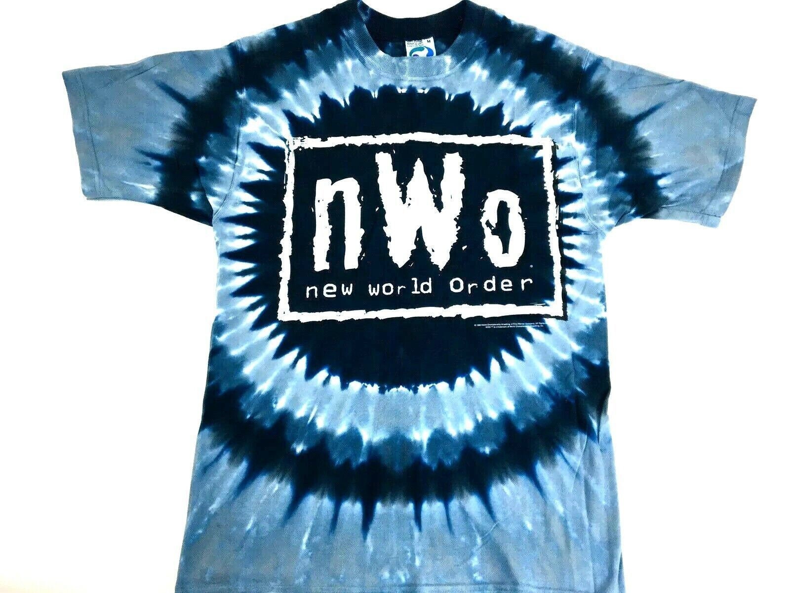 Vintage New World Order shirt NWO Wrestling shirt Liquid Blue Tye Dye 1998 NWT M