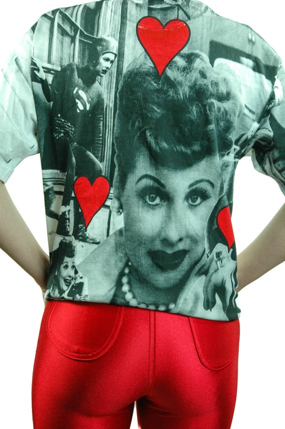 Vintage I Love Lucy Shirt 90s All Over Print Lucille Ball Love Etsy