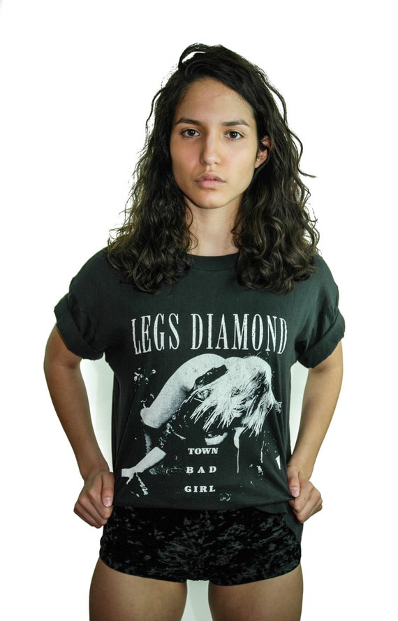 Vintage Legs Diamond Shirt Town Bad Girl 1980s Heavy Metal 80s Tee 80s  Shirt Sex Concert shirt Boho Rocker Motley Crue Sex Pistols Porn Rare