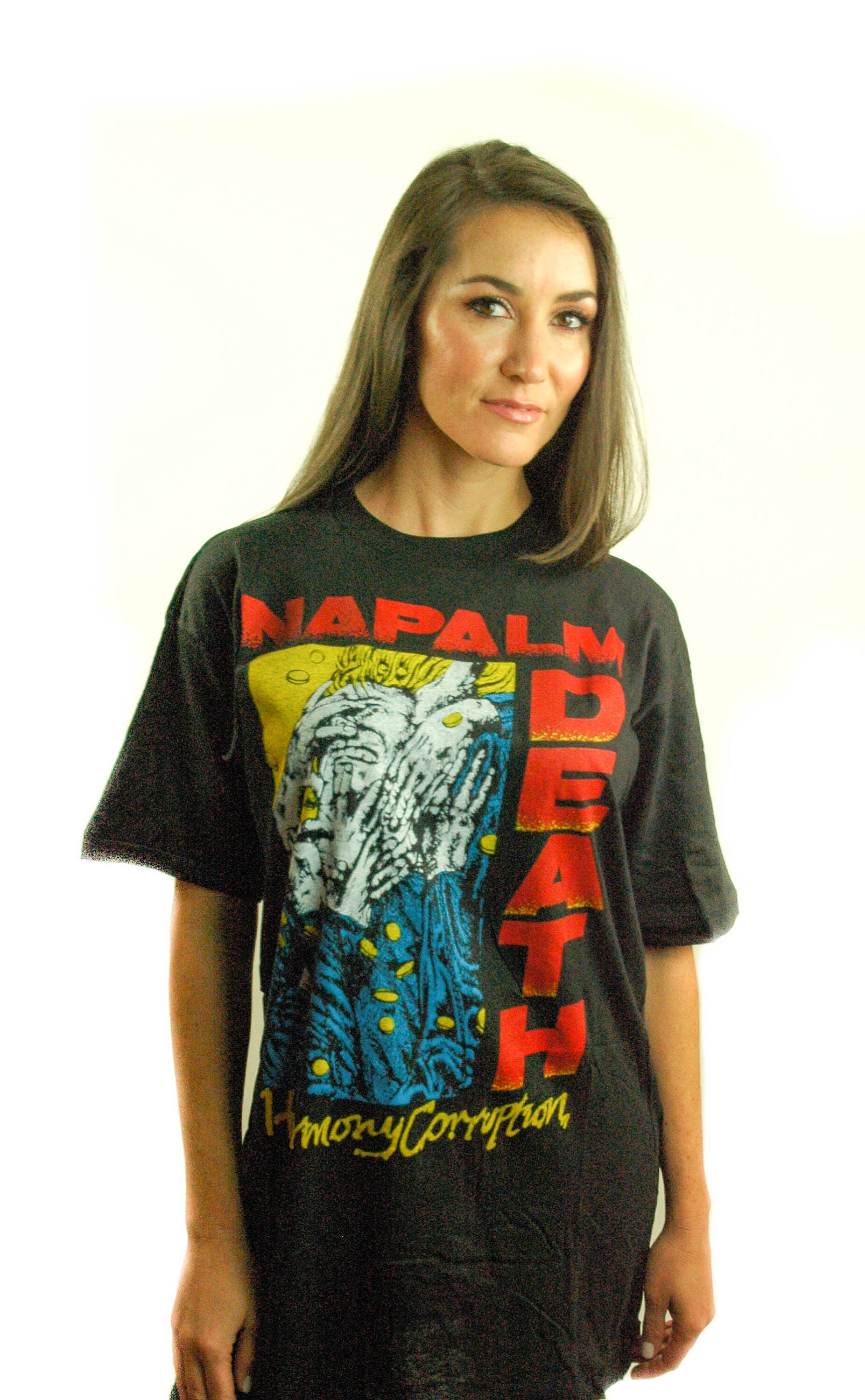 Vintage NAPALM DEATH Shirt 1990 Harmony Corruption OG Rare
