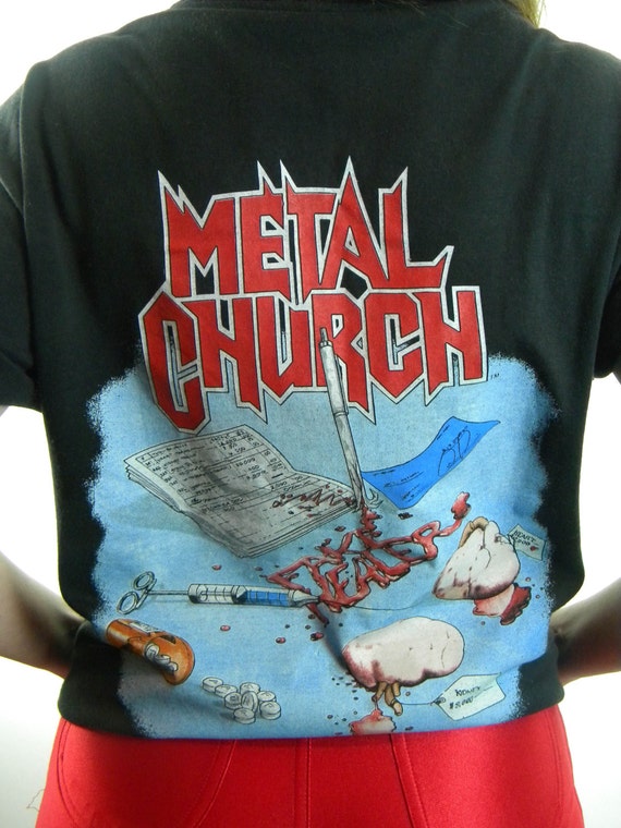 Vintage Metal Church Shirt 80s Tee Heavy Metal 80… - image 2