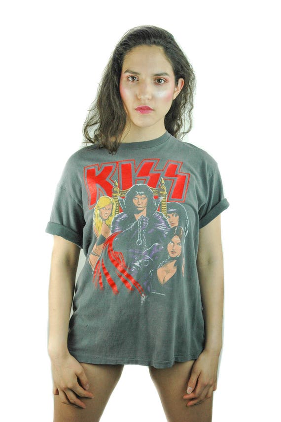Vintage KISS Shirt 1987 Concert Shirt Gene Simmons Its a Dirty Job  