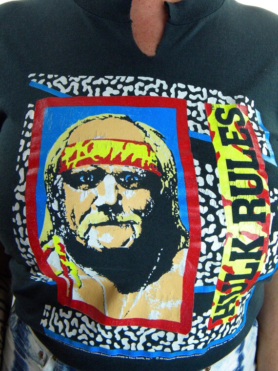 Vintage Hulk Hogan Shirt 80s WWF Pro Wrestling Th… - image 2