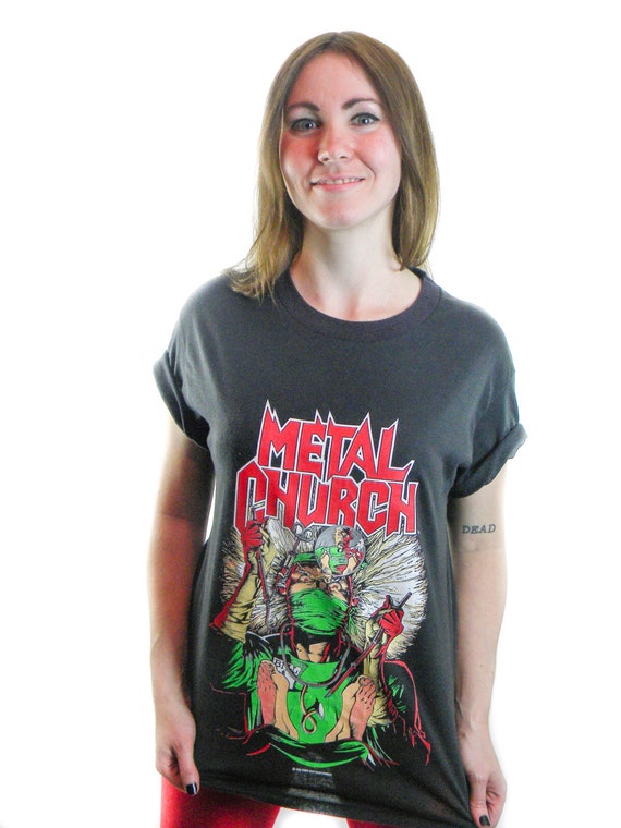 Vintage Metal Church Shirt 80s Tee Heavy Metal 80… - image 5