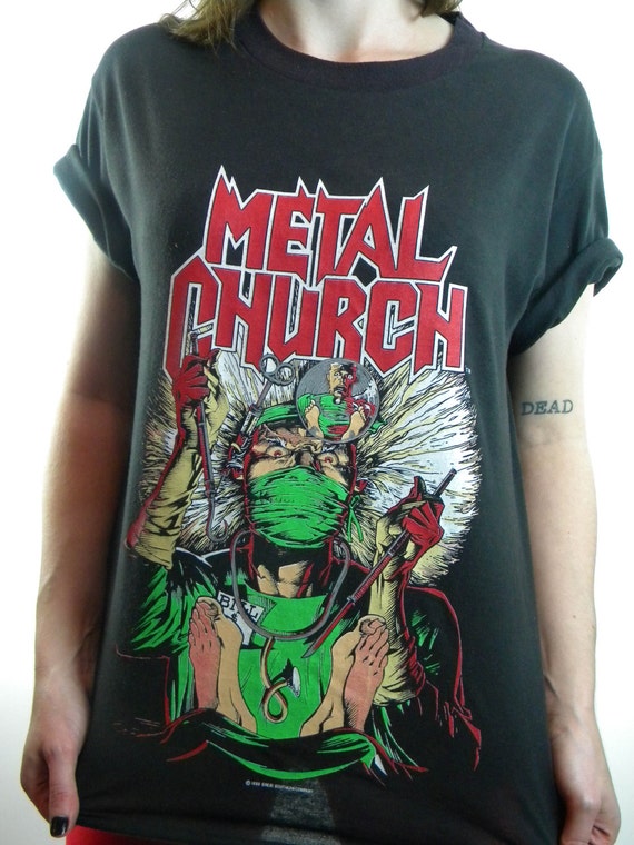 Vintage Metal Church Shirt 80s Tee Heavy Metal 80… - image 1